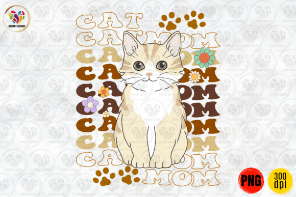 Cat Mom, T-Shirt Sublimation PNG