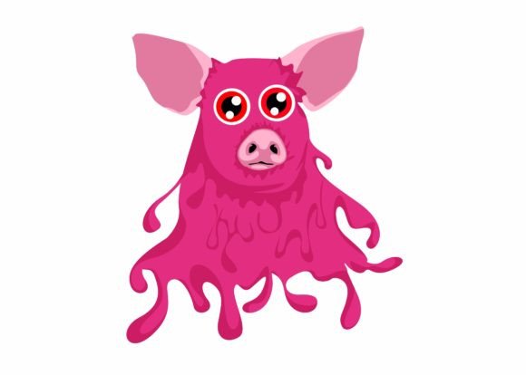Cute Pink Slime Pig SVG Review for Halloween Embroidery