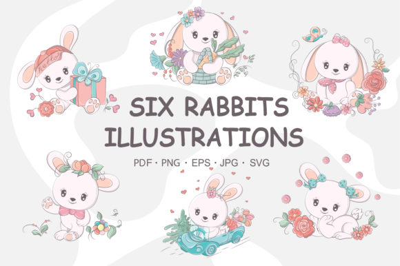 Cute Rabbits Clip Art: A Designer's Take on Funny Animals