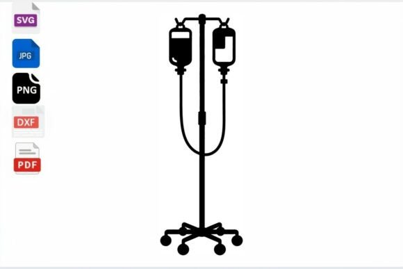 IV Drip Stand SVG Medical Clip Art