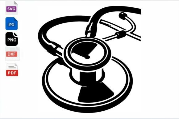 Stethoscope SVG Medical Clip Art for Embroidery Projects